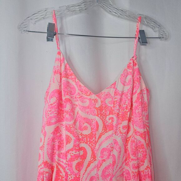 Lilly Pulitzer Dress Womens 6 Pink Adjustable Straps Preppy Resort Romper - Picture 3 of 13